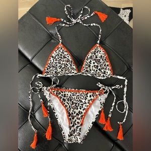 Fashion Nova cheetah two piece swimsuit(new)